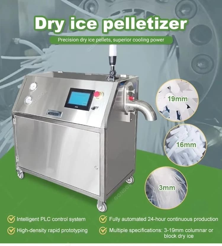 Machine de fabrication de blocs de glace sèche granulée par éclatement de particules, petite machine