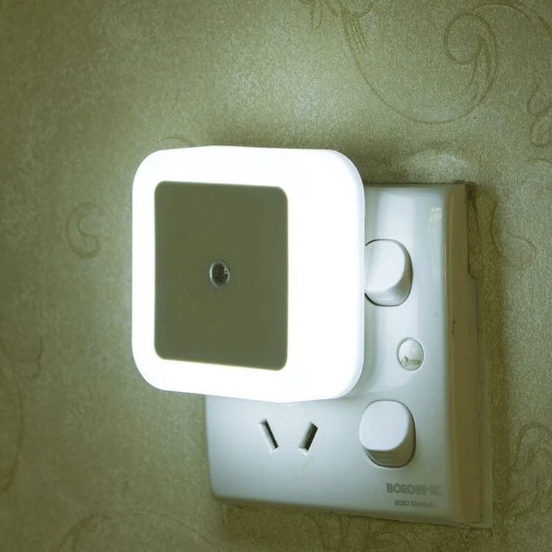 Mini veilleuse LED prise ue/US/UK capteur de lumière forme carrée lampe de nuit pour chambre d'enfan