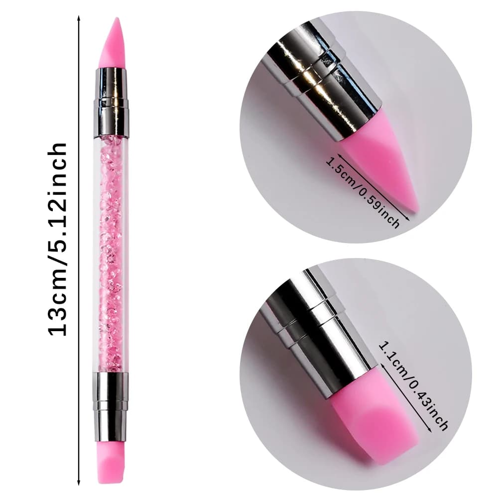 Stylo à points en Silicone pour Nail Art, Double tête, perceuse, strass, sélecteur de pierres précie