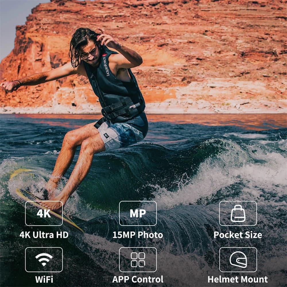 SJCAM C100 Plus caméra d'action 4K 30M étanche 2.4G WiFi Action Sport caméra d'action EIS vélo Sport