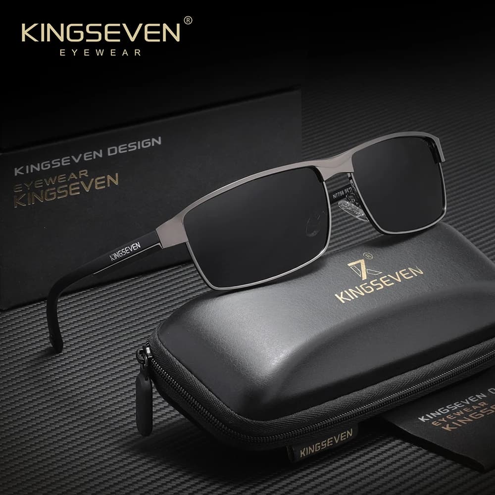KINGSEVEN Lunettes de soleil polarisées rectangulaires UV400 pour hommes, lunettes de cyclisme, lune