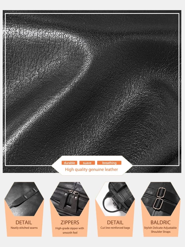 Zency – sac à dos en cuir véritable 100% pour femmes, grande capacité, pour les déplacements, les vo