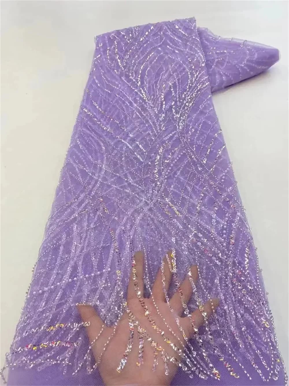 Tissu de dentelle africaine de luxe brodé de sequins 2026, haute qualité, pour marié, mariage nigéri