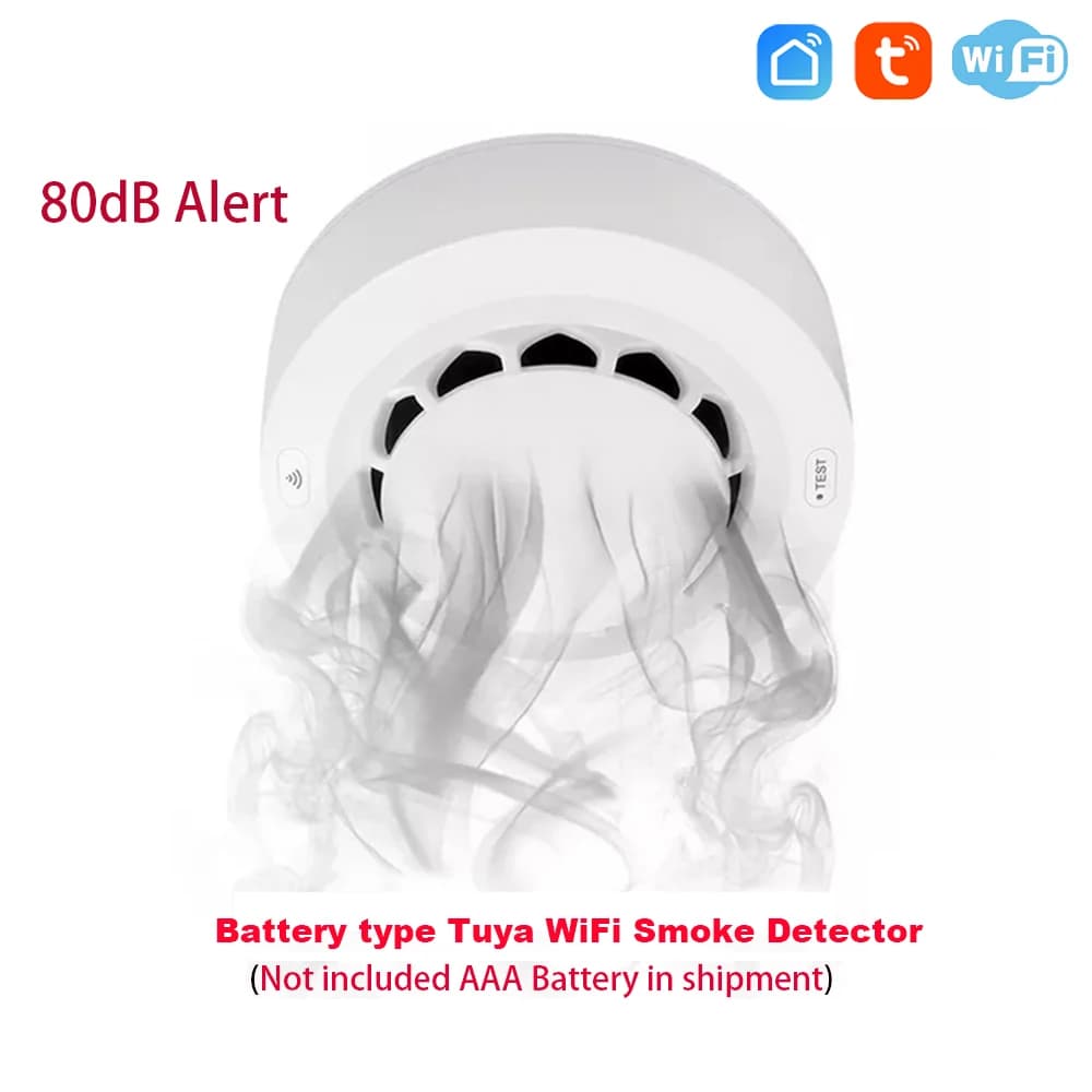 Tuya WiFi détecteur de fumée Protection incendie détecteur de fumée 80dB fumoir combinaison alarme i
