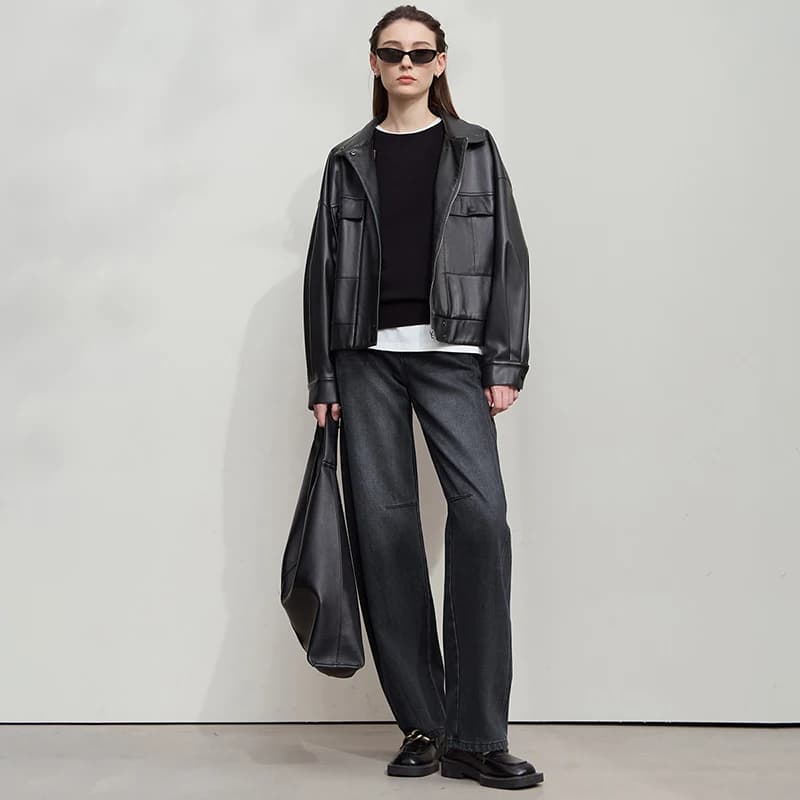 Jean décontracté Amii pour femme, nouvelle collection Printemps 2025, pantalon minimaliste rétro pol