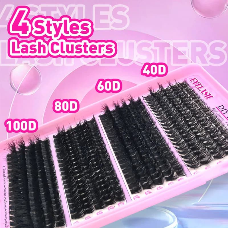 400/320 pièces grappes de cils moelleux Extensions de cils individuelles 4 Styles mélangés 40D 60D 8