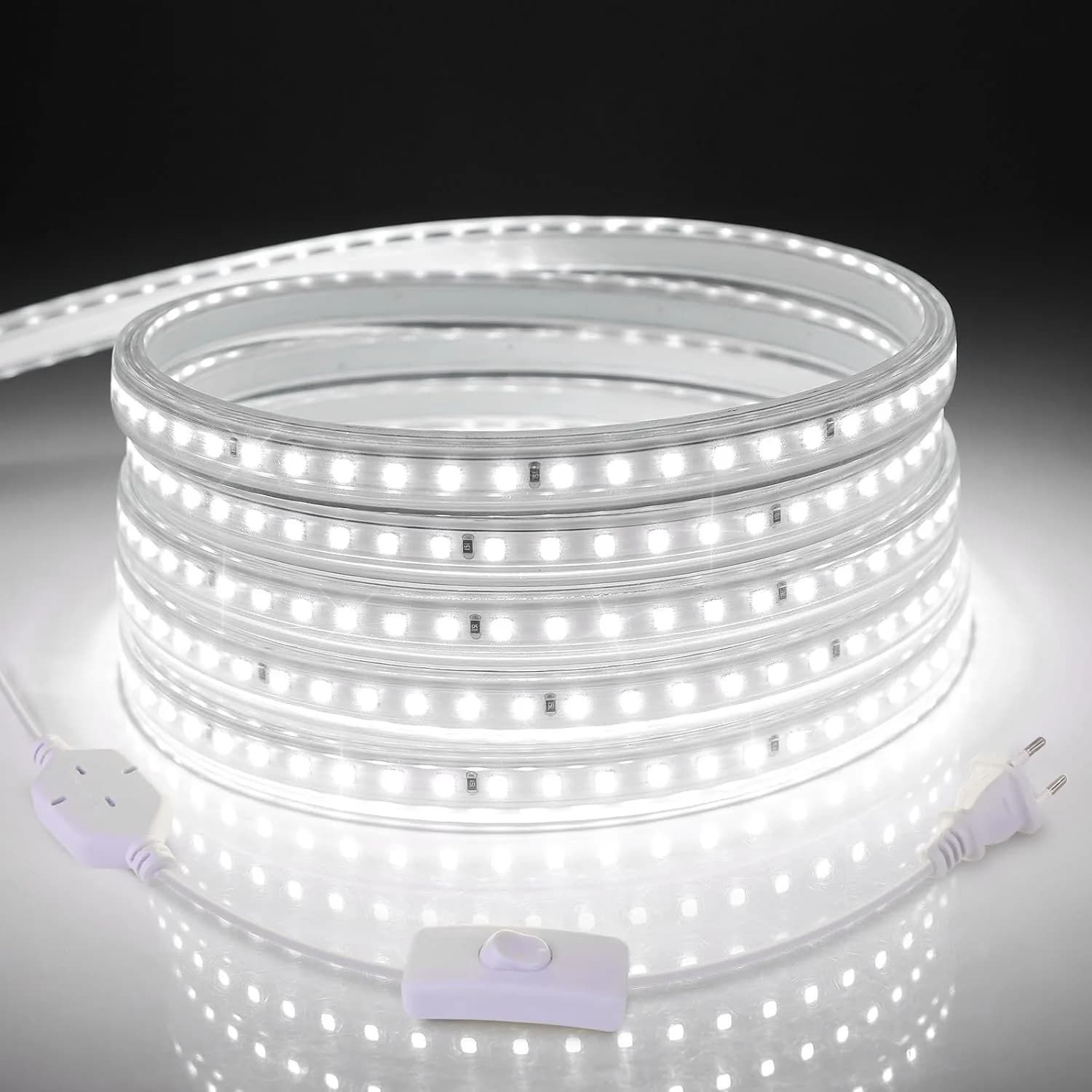 Bande lumineuse LED 120 LED/m, étanche, pour intérieur et extérieur, idéale pour jardin, patio, cuis