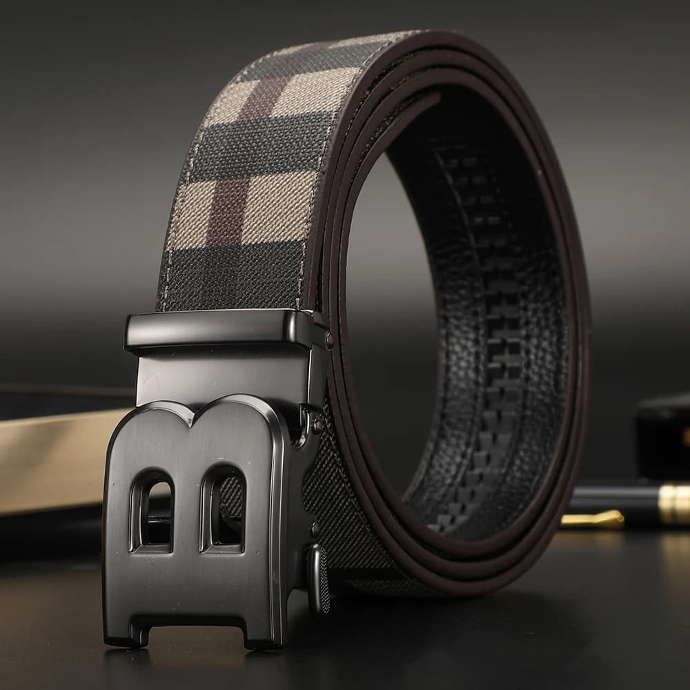 Haute qualité large 3.4 cm hommes ceinture en cuir véritable toile luxe sangle hommes ceintures pour