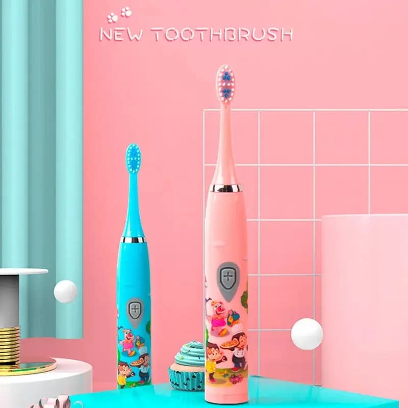 Brosse à dents électrique sonique pour enfants, IPX7, étanche, dessin animé coloré, utilisation pour