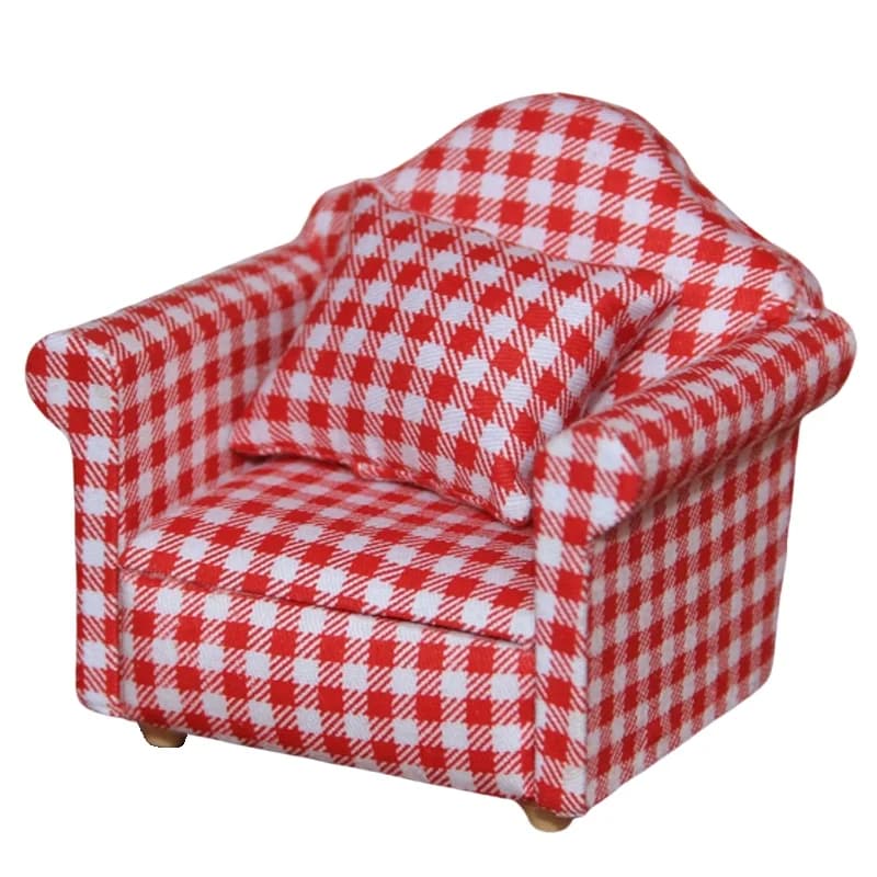 Meubles miniatures pour maison de poupée 1:12, canapé simple, fauteuil, modèle à petite échelle pour