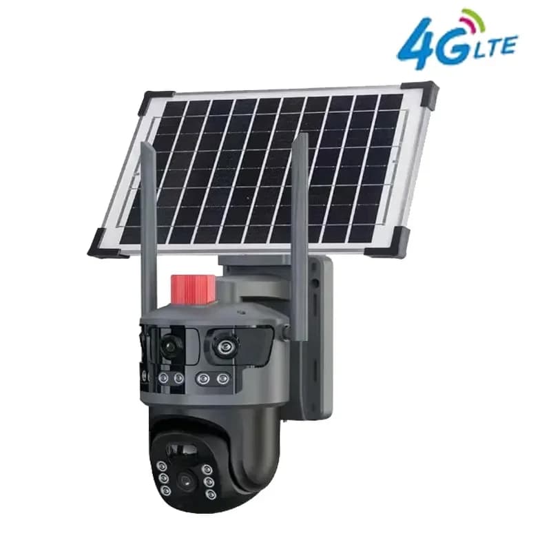 Caméra de sécurité solaire sans fil V380 3MP 4G Wifi Caméra IP extérieure avec éclairage de surveill