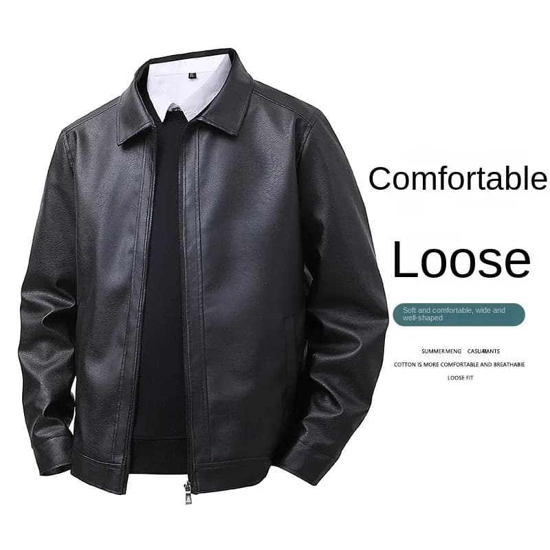 2025 nouvelle veste en cuir hommes printemps coupe ajustée revers veste décontractée hommes haut cou
