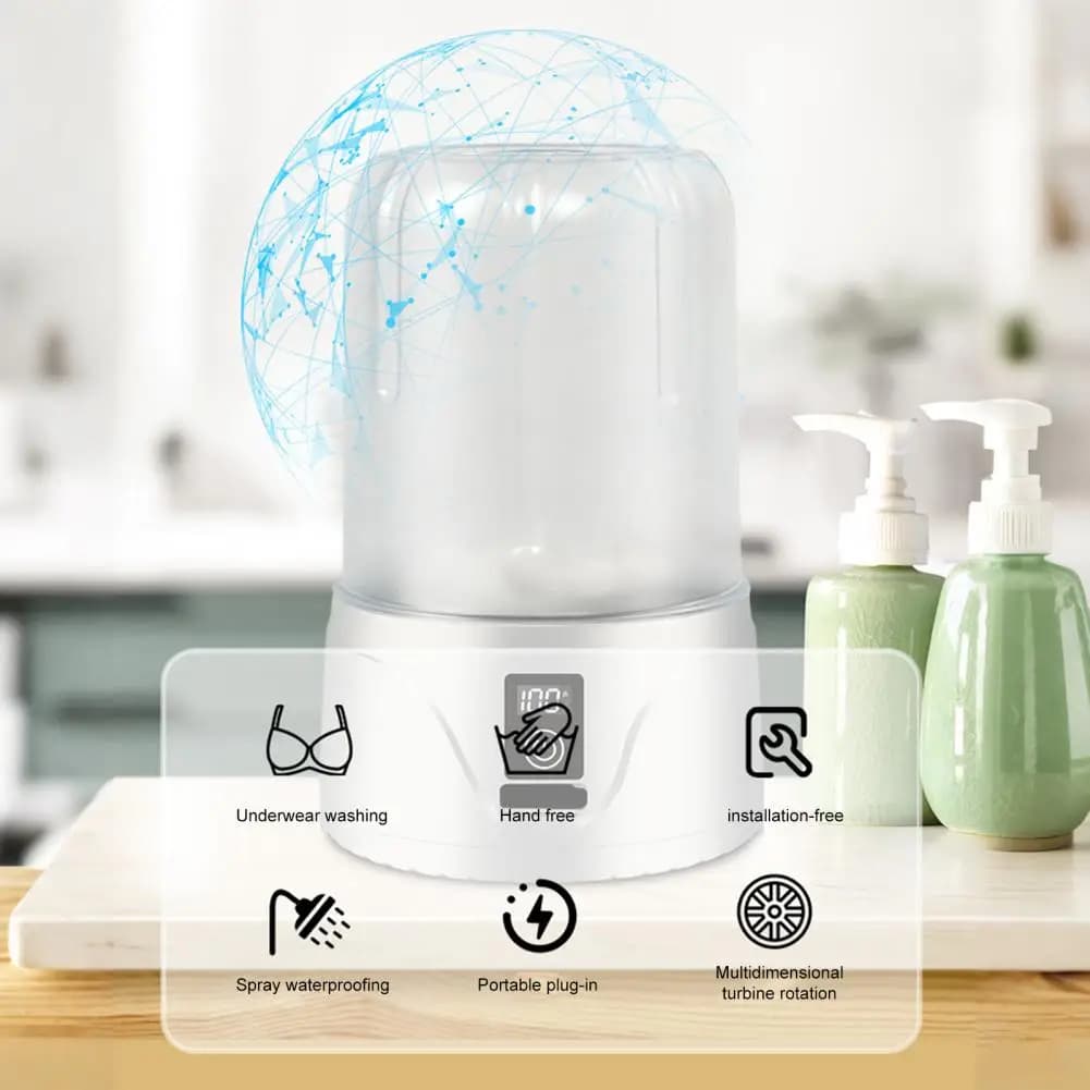 Mini Machine à laver pliable de 1.1 L, pour chaussettes, sous-vêtements, culottes, lave-linge domest