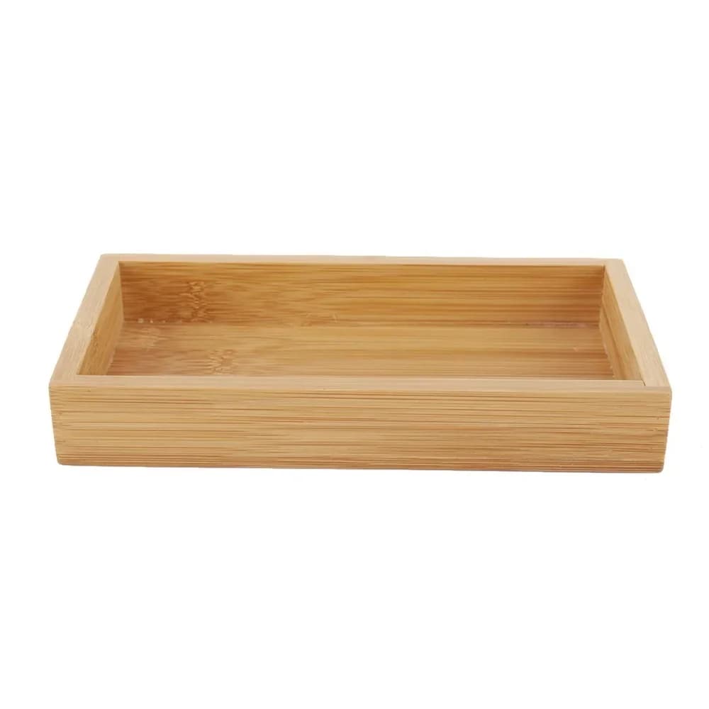 Plateau rectangulaire de style japonais, design carré, construction en bois, plateau à fruits et à t
