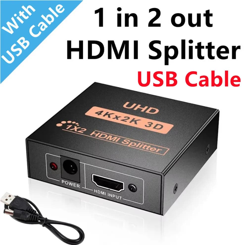 Répartiteur compatible HDMI, 1x4 Full HD, 4K, audio, vidéo, 1 en 4 sorties, adaptateur amplificateur