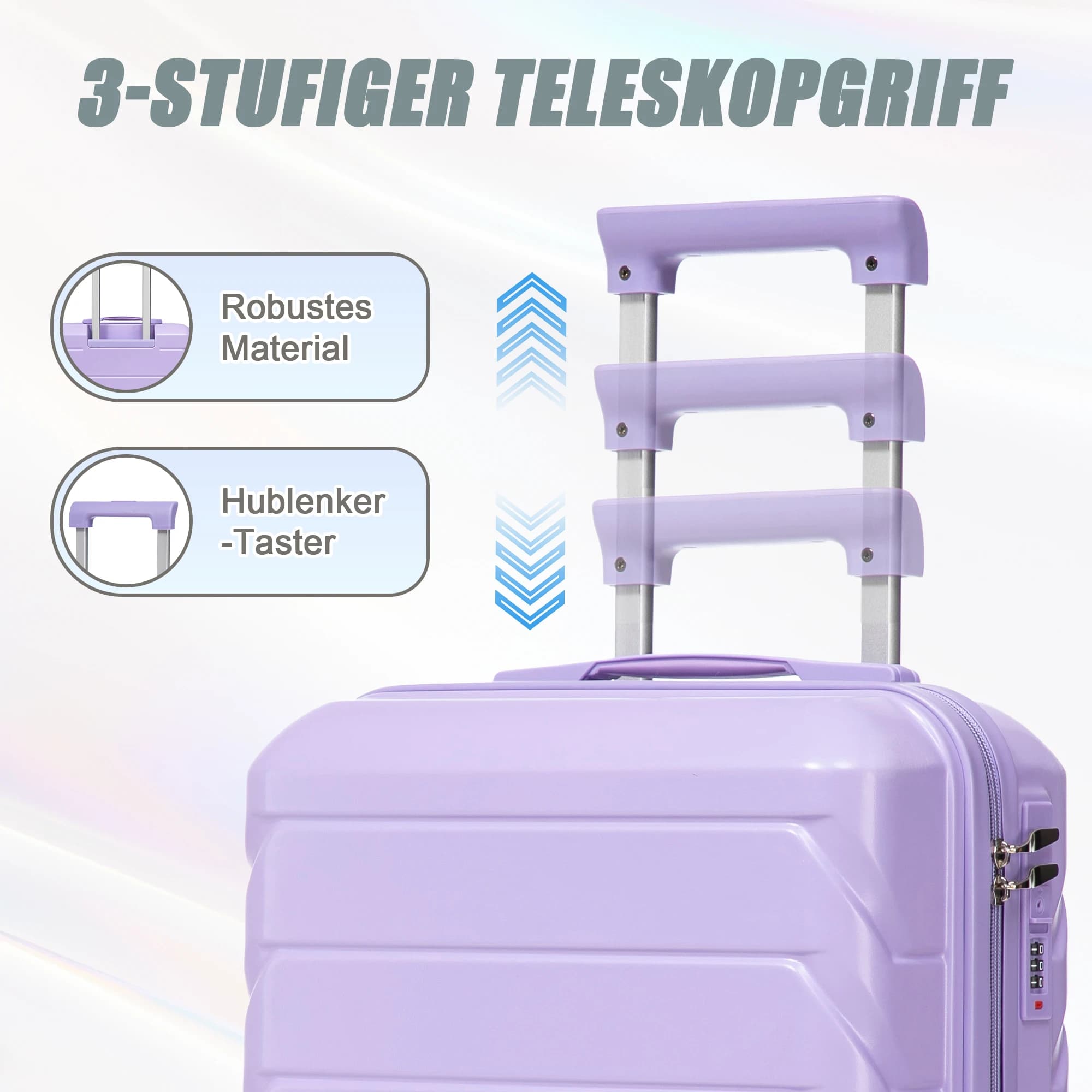 14-inch/19-inch 2-piece suitcase set, material: ABS swivel wheel suitcase set with combination lock 