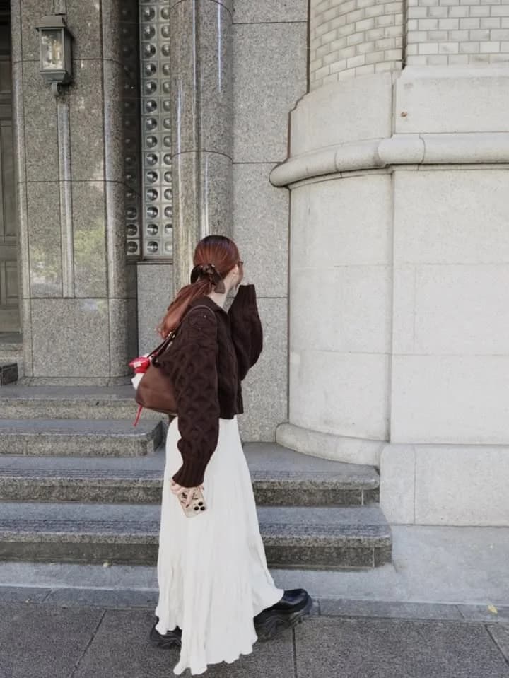 Jupes longues maxi femme blanc ivoire, taille haute, coupe trapèze, amples, décontractées, style sim