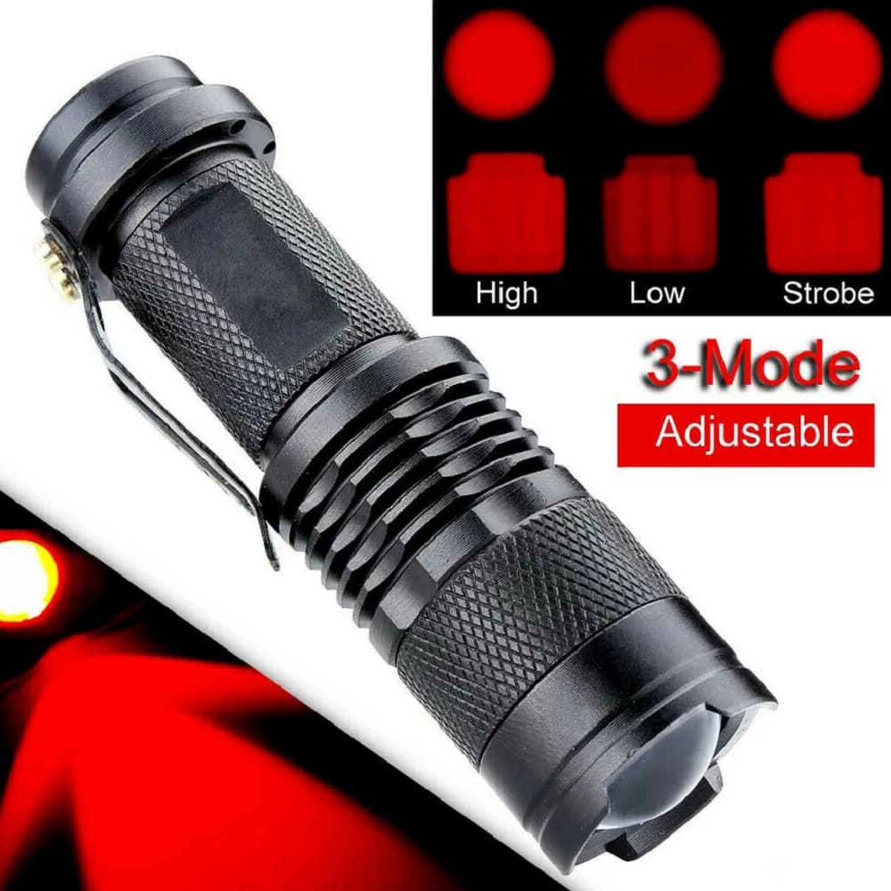 Mini lampe de poche LED Dulflashlights, lumière rouge, bleue, verte, lampe de poche d'urgence, torch