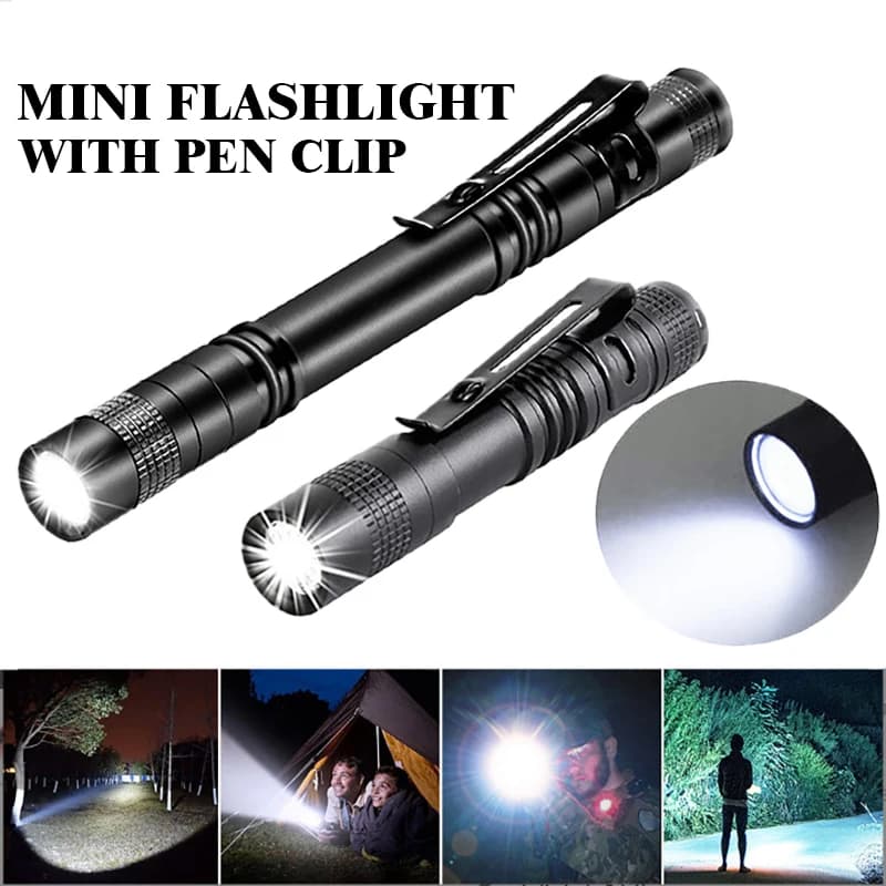 Mini lampe de poche LED portable avec batterie AAA, torche étanche, lampe d'urgence extérieure médic