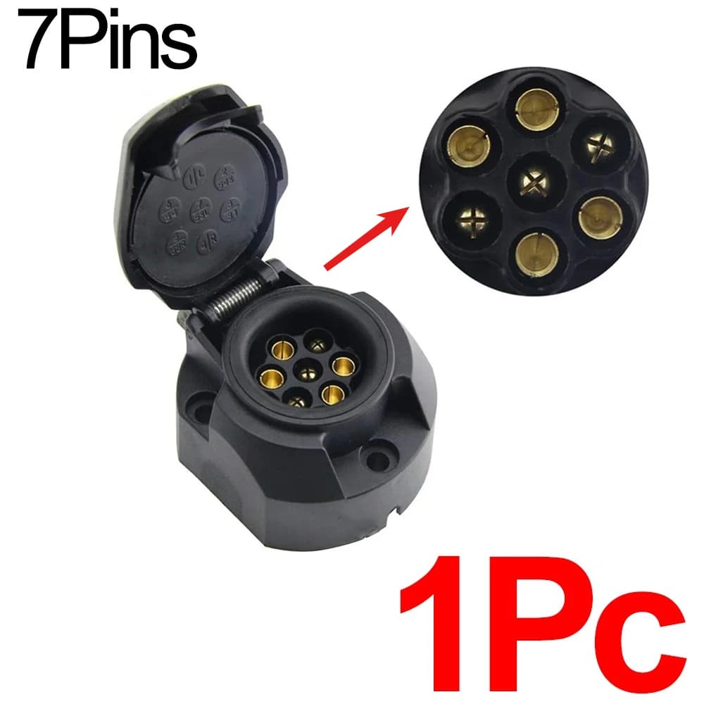 Prise de courant de remorque 7 broches 13 broches prise ronde européenne 12V ABS pour camion RV SUV 