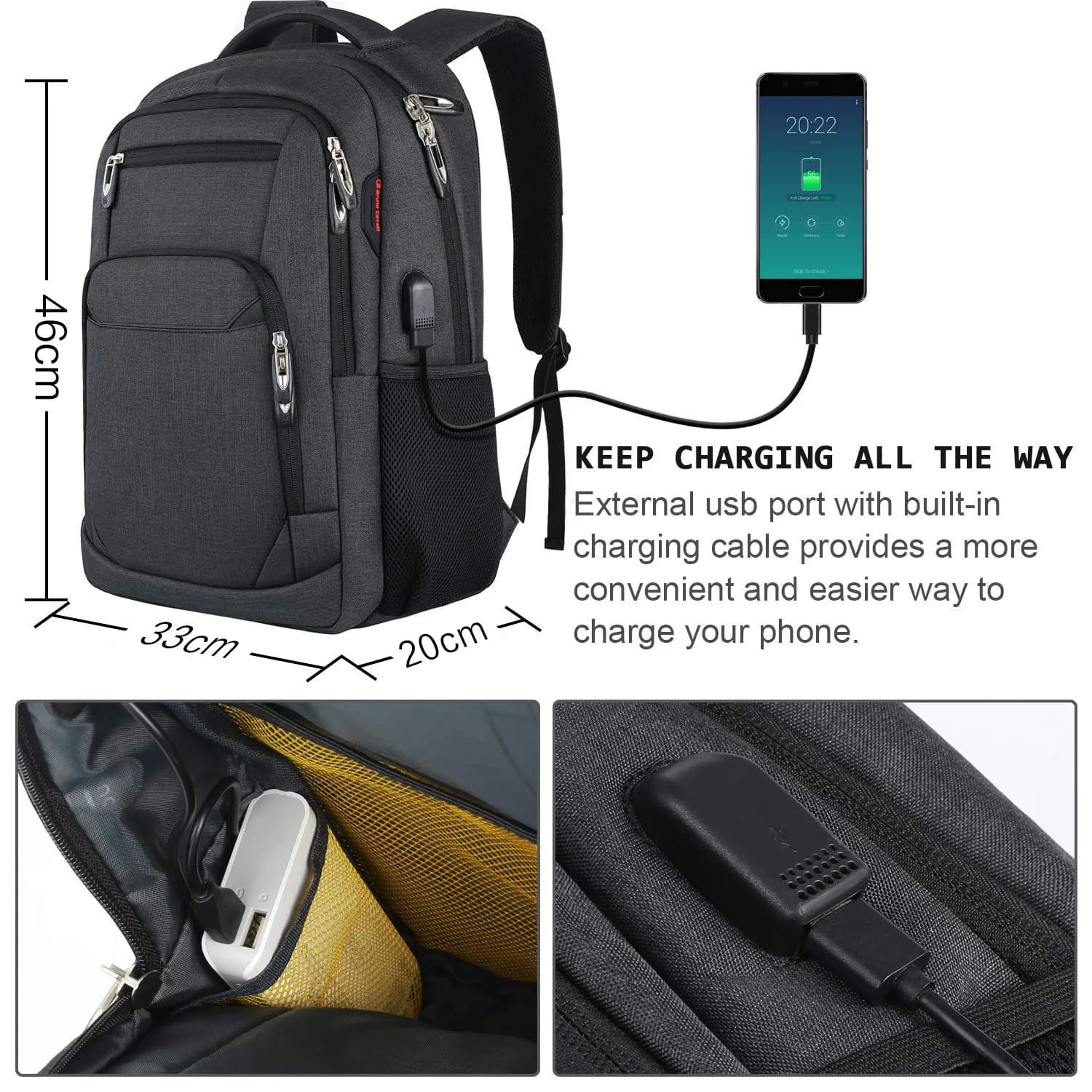 Mochila sacs à dos pour femmes et hommes grande capacité multi-fonction étanche voyage affaires sac 