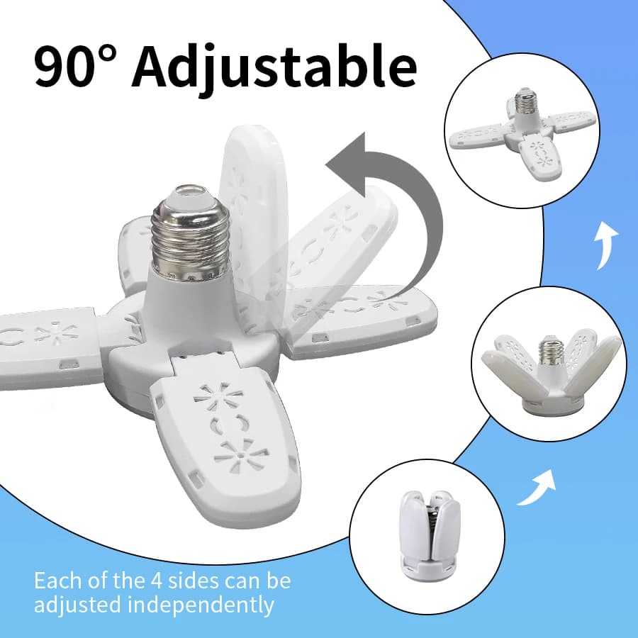 Ampoule LED en forme d'éventail E27 lampe à LED pliable 220V 110V 40 LED ampoules pour la maison pla