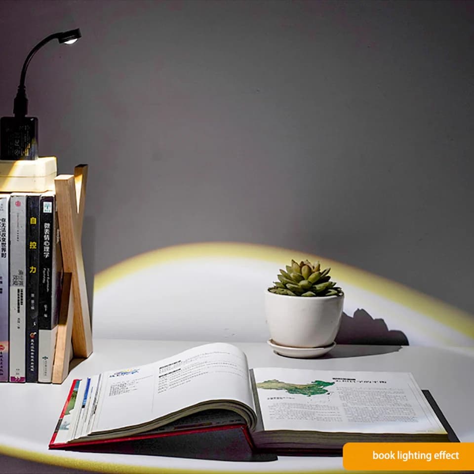 1x USB coucher de soleil lampe LED arc-en-ciel néon veilleuse projecteur photographie mur atmosphère