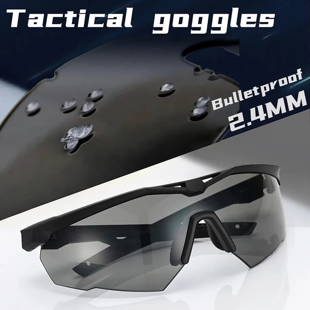 Lunettes tactiques militaires CS Airsoft lunettes de tir coupe-vent HD 3 lentilles Motocross moto al