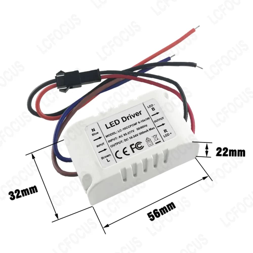 Courant constant 250mA 300mA 450mA 600mA 900mA Pilote LED Boîtier ignifuge en plastique Alimentation