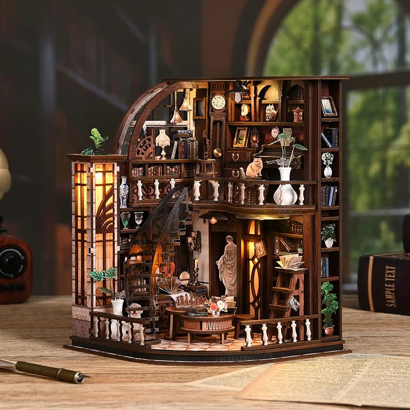 Kit de construction de maison miniature en bois 3D, style fantasy, maison de poupée moderne non fini