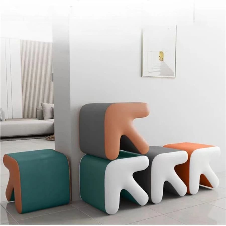 Tabourets de Dressing, chaises d'entrée en cuir, support de rangement, repose-pieds en flèche, tabou