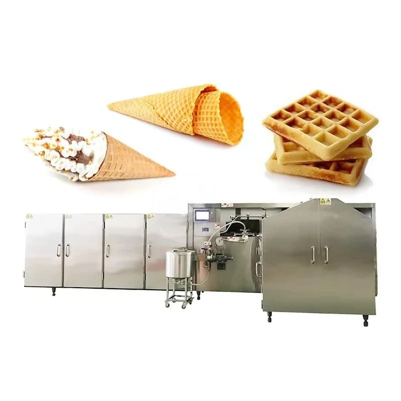 Cône de gaufre de crème glacée personnalisé professionnel faisant la Machine ligne de plaquette de r