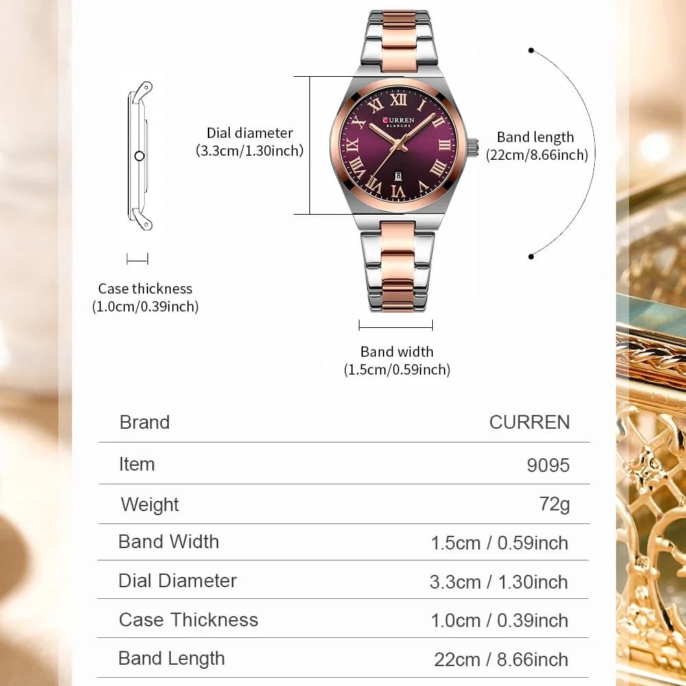 CURREN montre femmes, montres pour femmes, montres pour dames, robe de mode étanche Bracelet en acie