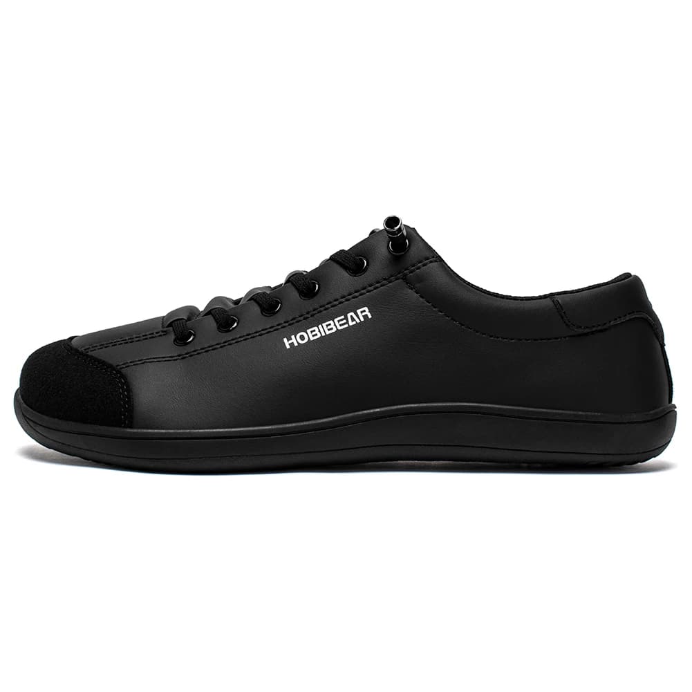 HOBIBEAR chaussures pieds nus unisexe bout large baskets en cuir artificiel zéro goutte sans lacet e