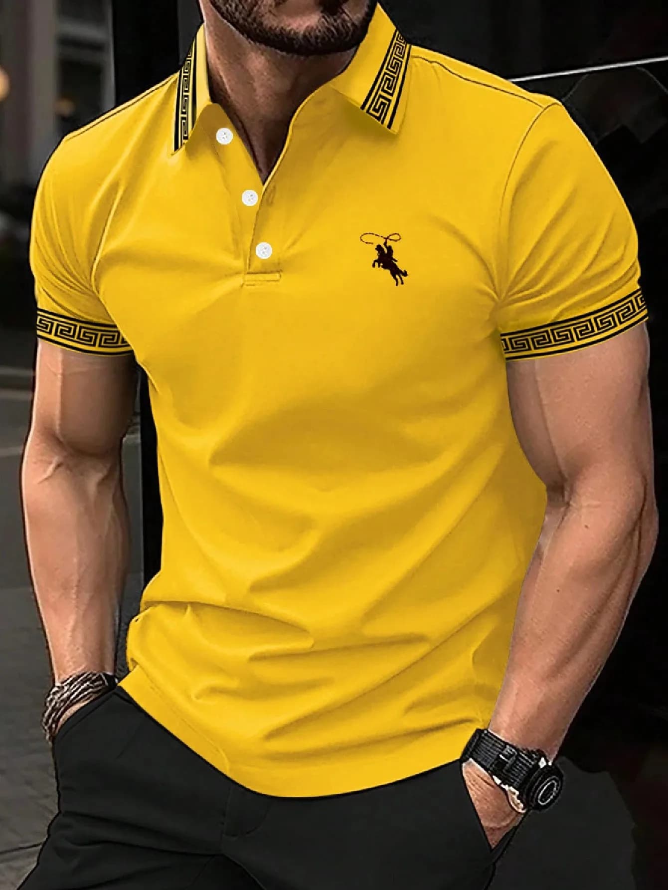 La nouvelle chemise POLO à manches courtes pour hommes pour l'été 2025 présente une impression de mo