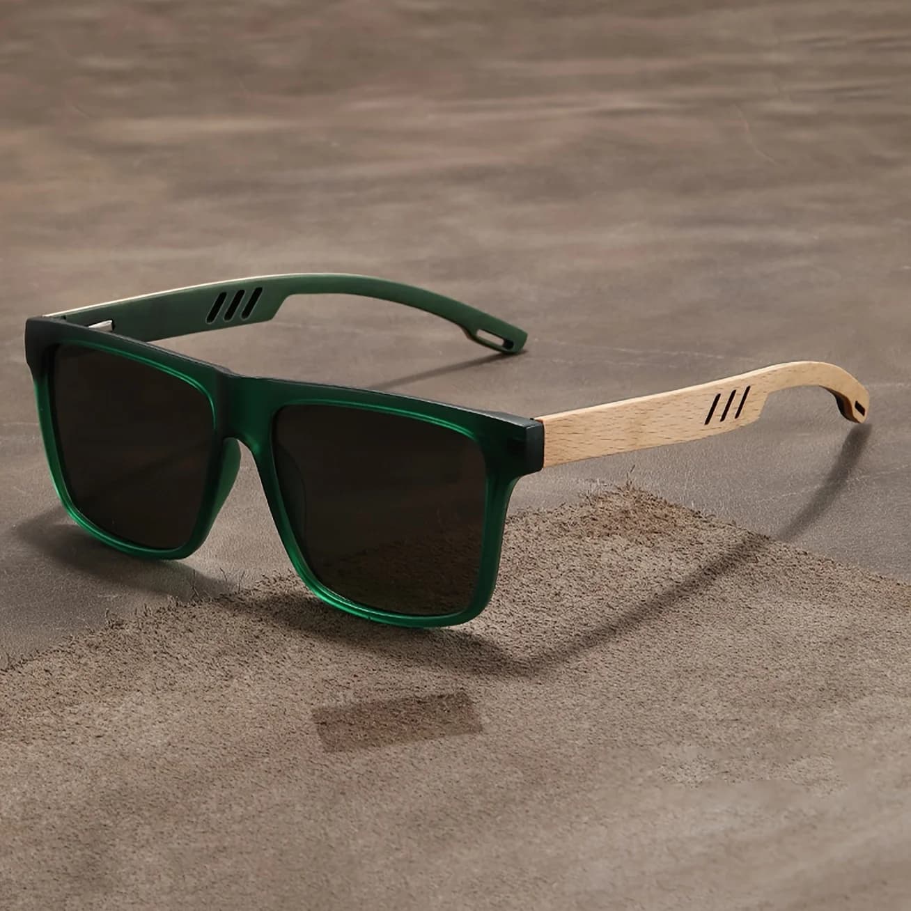Lunettes de soleil rétro en noyer, ultralégères, carrées, polarisées, exquises, à la mode, pour homm