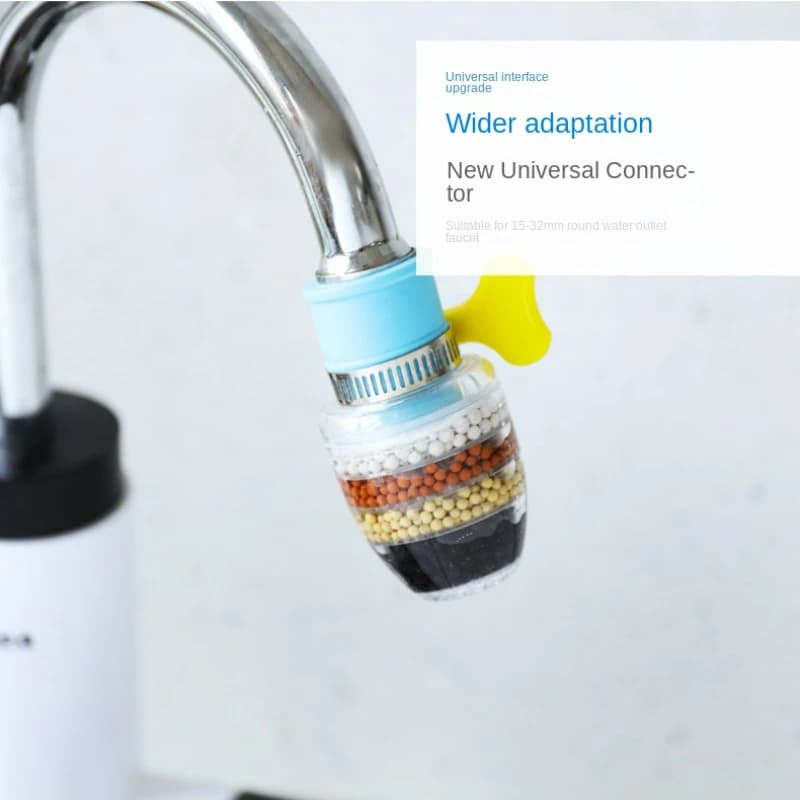 Purificateur de robinet avec filtre à eau à 6 couches, pierre médicale, buse de charbon de coco pour