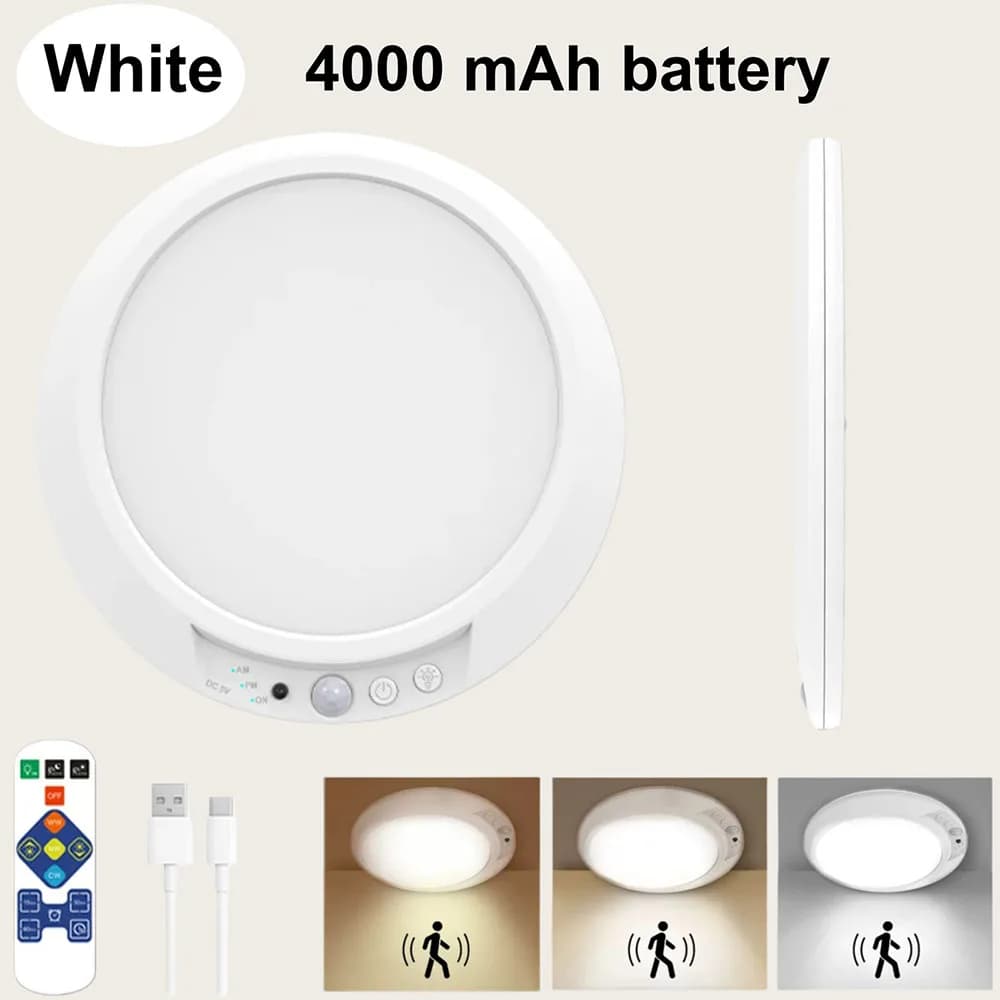 Lampe murale sans fil avec capteur de mouvement, plafonnier, rechargeable par USB Type-C, lampe magn