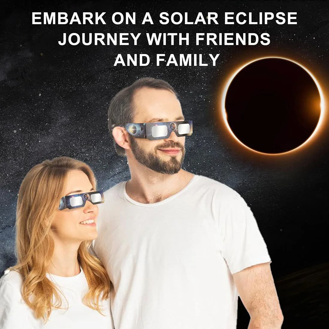 Pack de 10 lunettes d'éclipse solaire-lunettes de soleil de visualisation d'éclipse solaire totale a