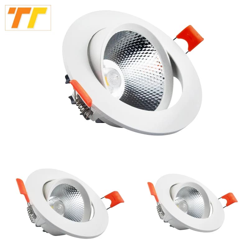 Downlights LED à intensité variable 7W 9W spots 12W 15W AC90V-260V 5W 18W 24W COB puce plafonniers e