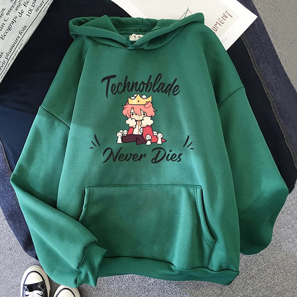 REPLSMP-Sweat à capuche Technoblade Never Dies pour hommes et femmes, sweat-shirt imprimé dessin ani
