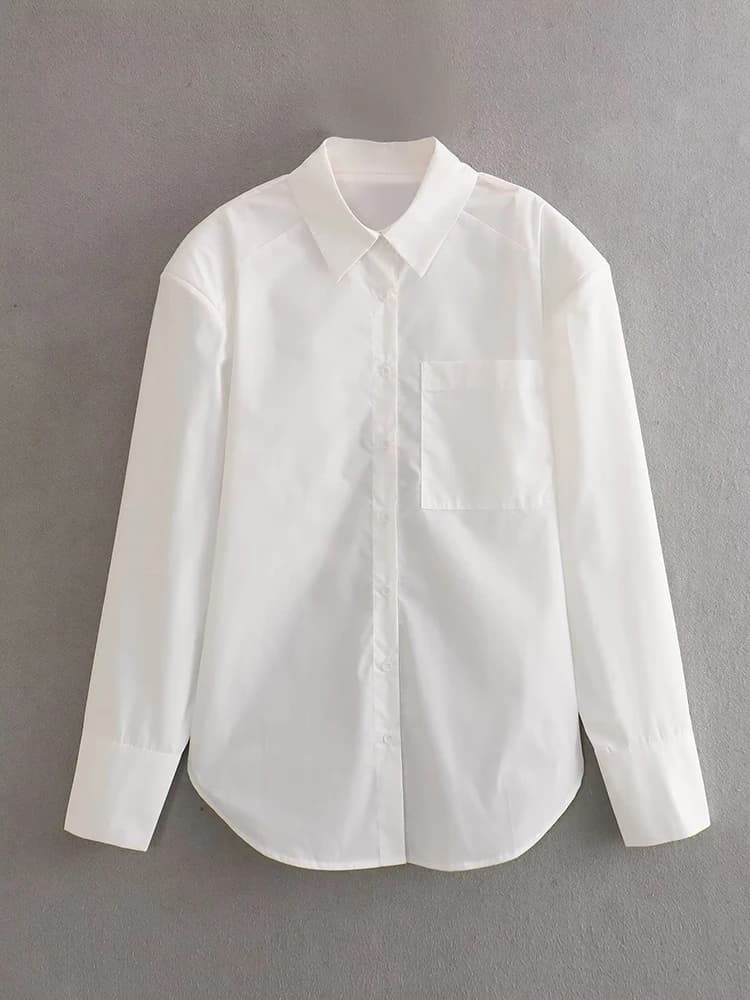 Vintage femmes élégant dos nu chemises 2023 mode dames décontracté à manches longues chemise blanche