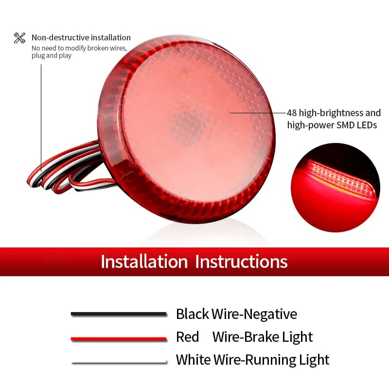 2 pièces LED feux réflecteurs de pare-chocs arrière pour Toyota Corolla 2008-2010 pour Nissan Qashqa