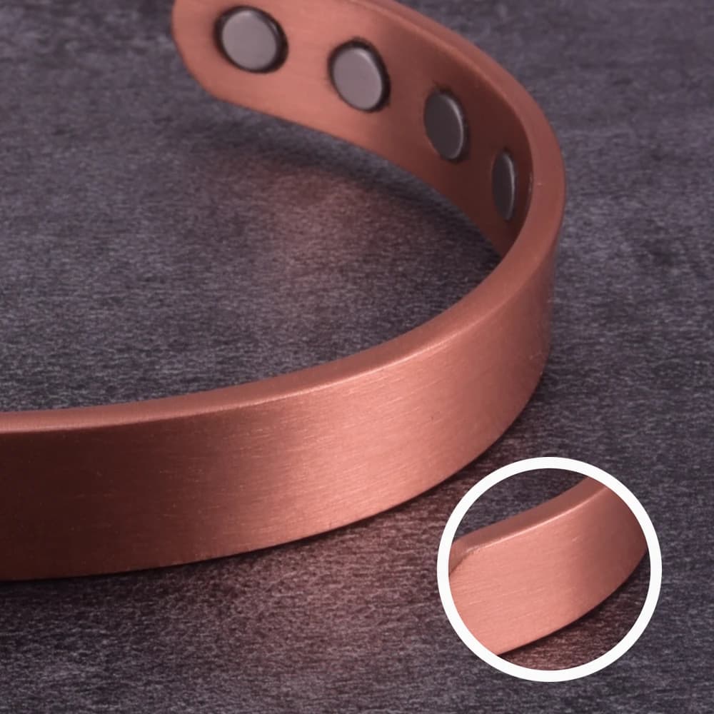 Vinterly-Bracelets magnétiques en cuivre pur pour hommes, réglables arthriquement, manchette ouverte