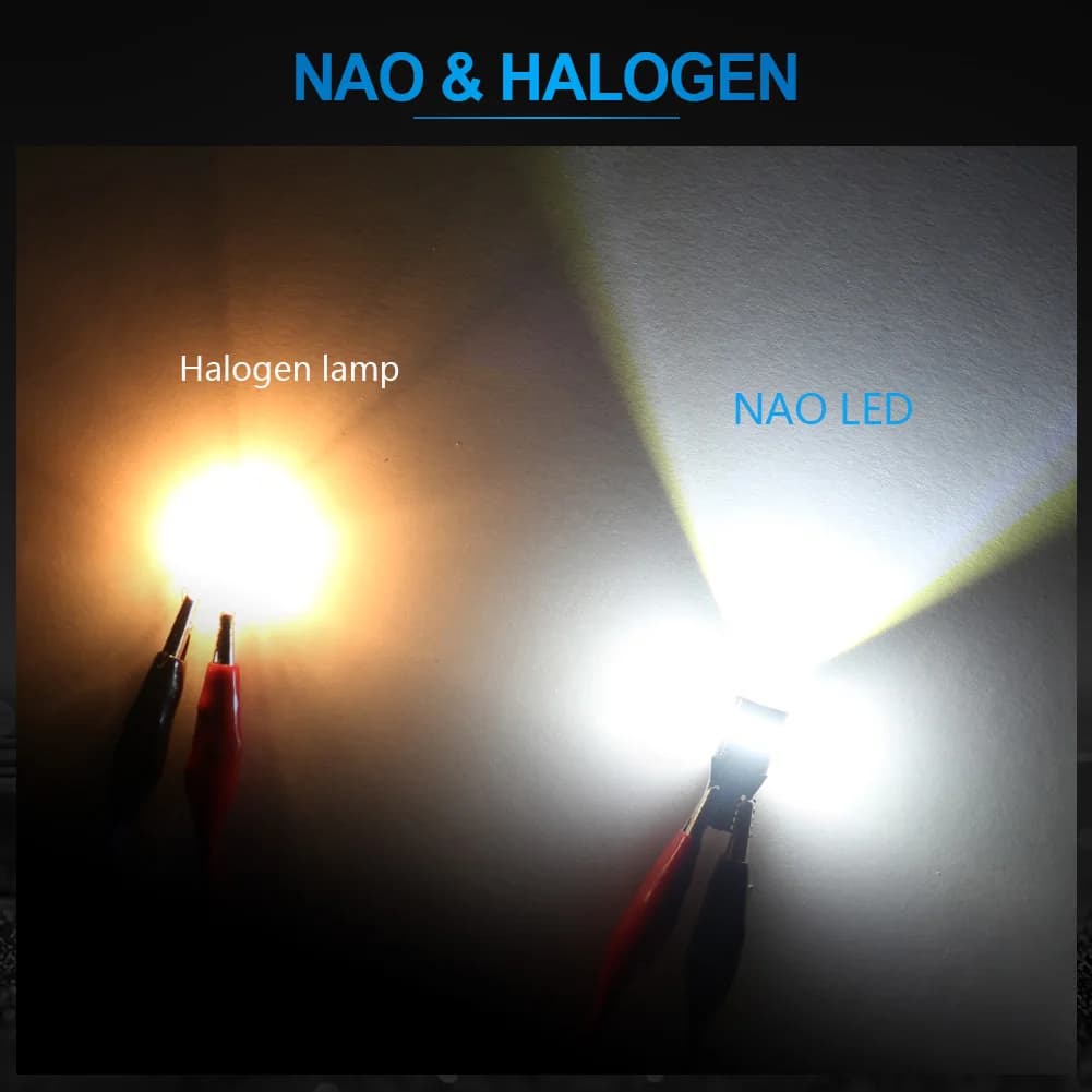 NAO – éclairage intérieur de voiture T10, LED W5W 1.8W, ampoule Super brillante 12V, 3030 3014 puces