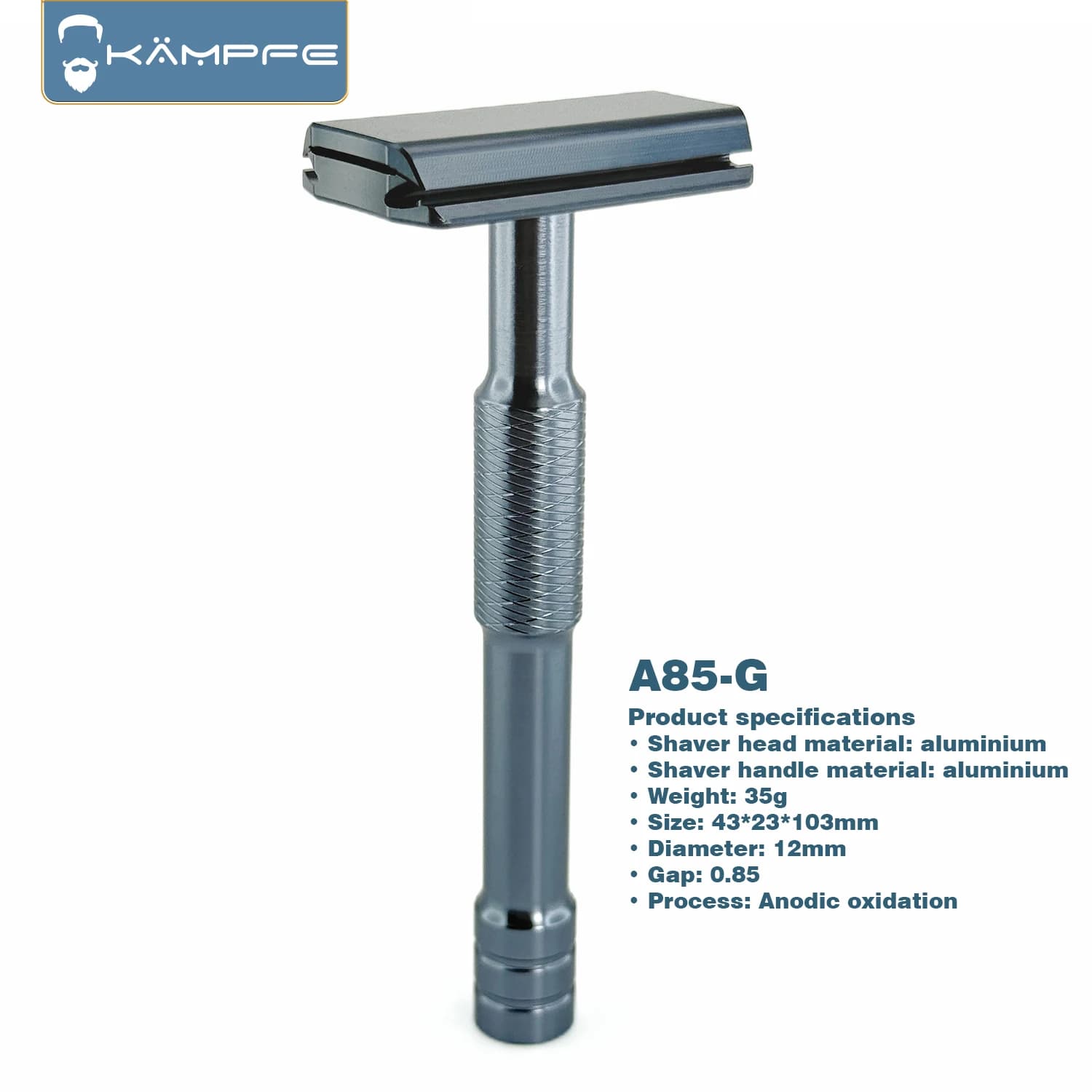Rasoir de sécurité manuel Kampfe CNC avec 5 lames de rechange, outils de salon de coiffure, cadeaux 