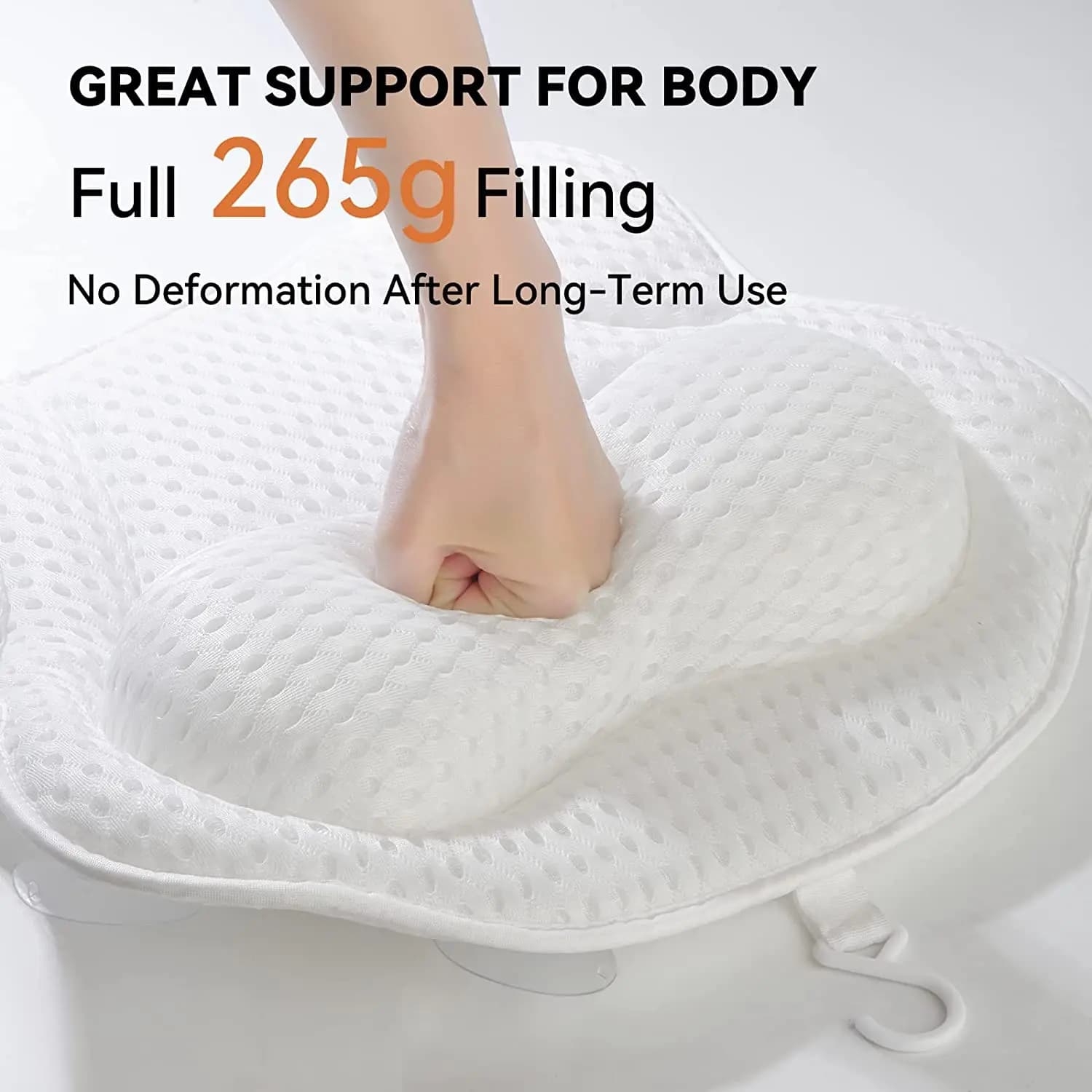 Oreiller de baignoire pour baignoire, oreiller de bain pour soutien du cou et du dos avec ventouses 
