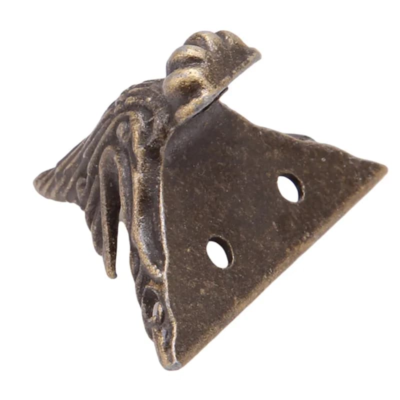 Coffre à bijoux en laiton antique, boîte en bois, pieds décoratifs, jambe, protecteur d'angle, décor