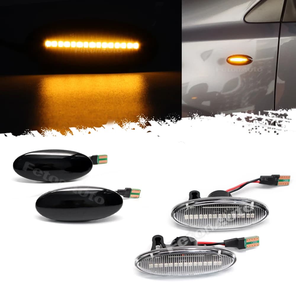 Clignotant ociamique LED pour Voiture, 2 Pièces, pour Nissan Juke F15 Micra K12 K13 Nissan Note E11