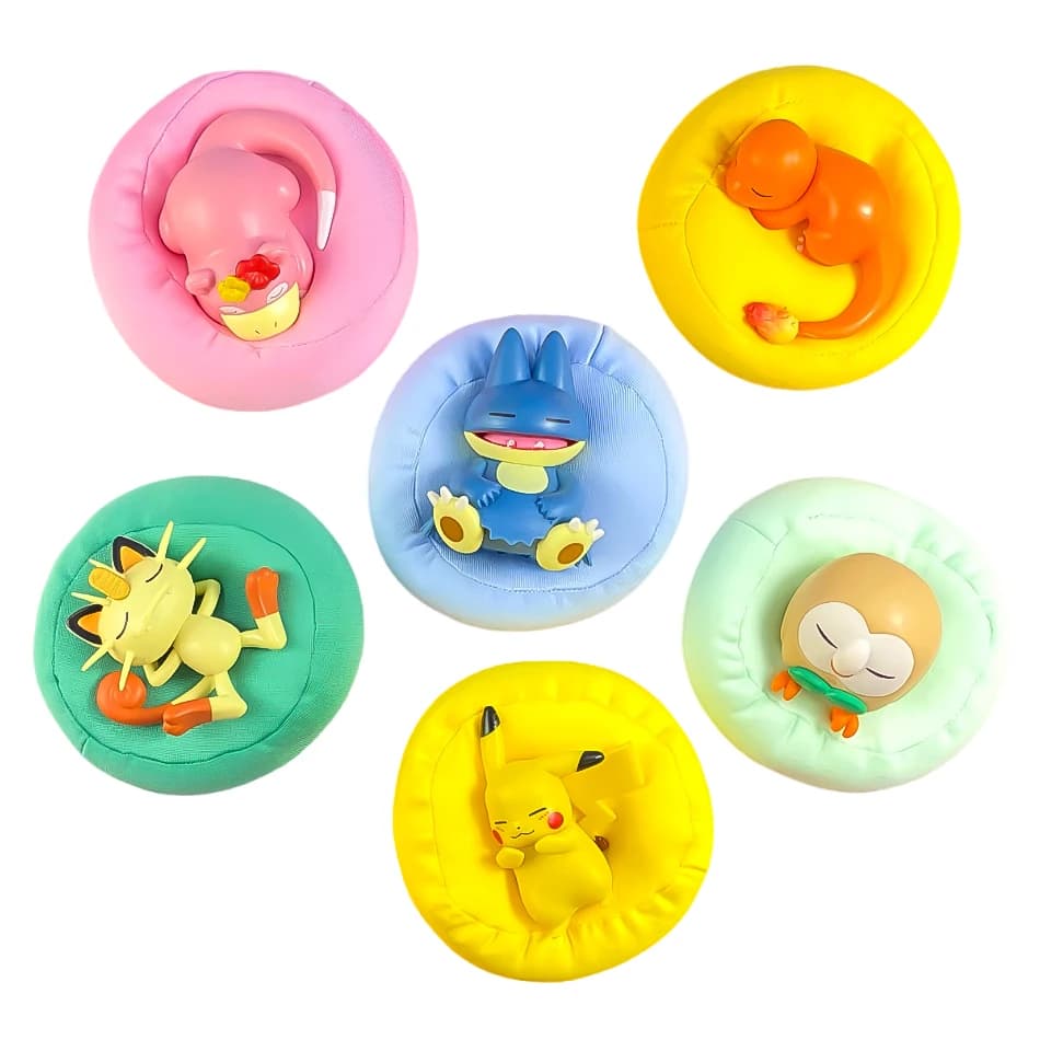 Figurines de collection Anime Pokémon en boîte mystère, 1 à 12 pièces, série Pikachu endormi, jouets